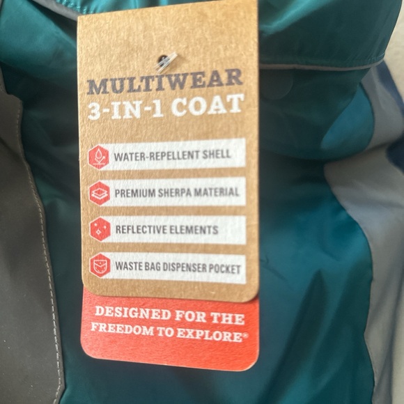 Dogs Teal and Gray Waterproof 3in 1 Jacket Sz XL - Picture 5 of 7